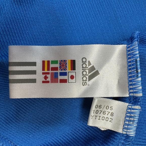 Adidas Long Sleeve Heavyweight‎ Shirt Size L Large Blue Black Stripes Y2K 2006 - Picture 6 of 9